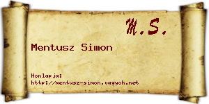 Mentusz Simon névjegykártya